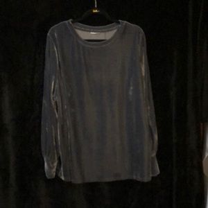 Perry winkle gray velvet long sleeve top